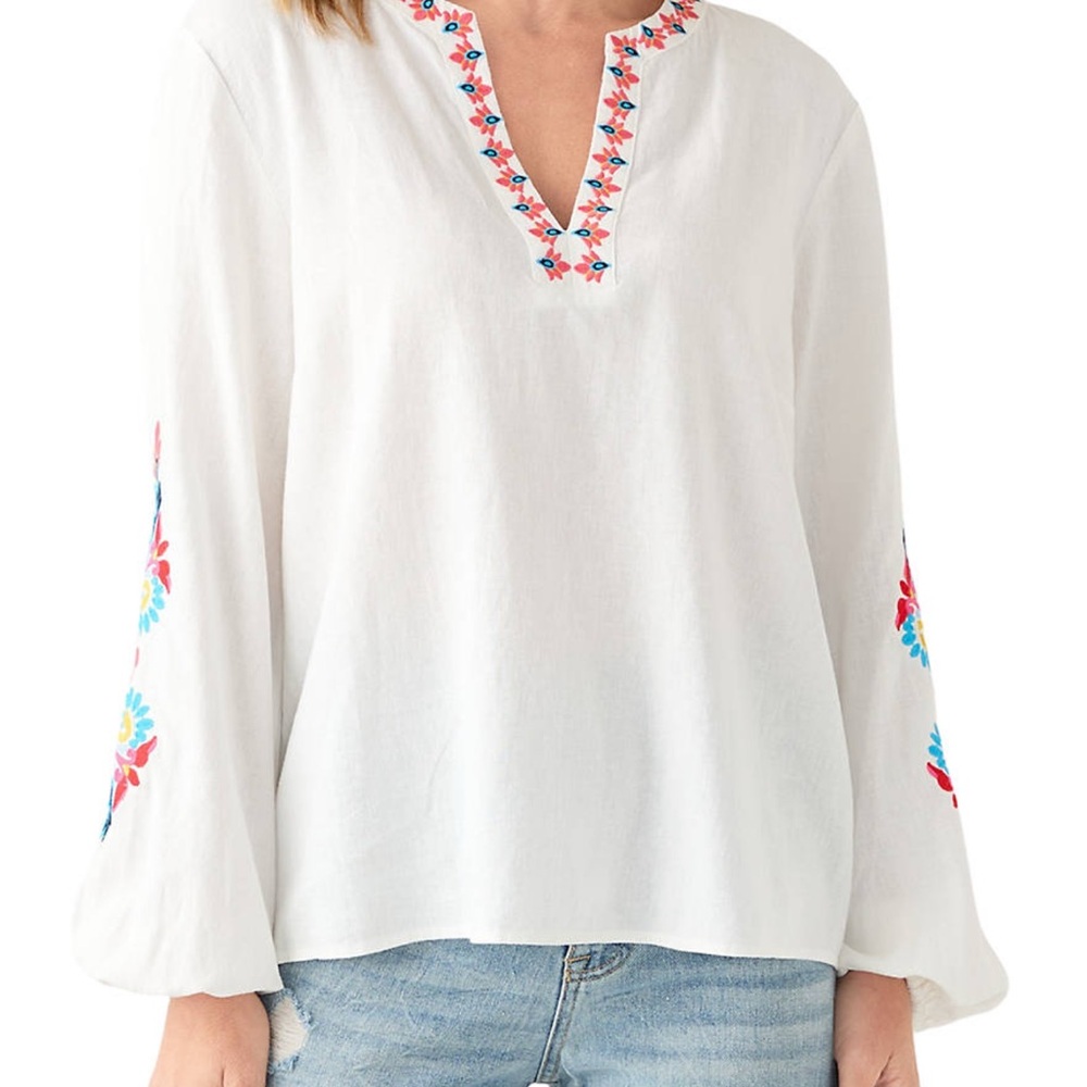 Philosophy White Embroidered Women's Top - small